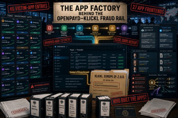 The scam app factory around OpenPayd and Klickl