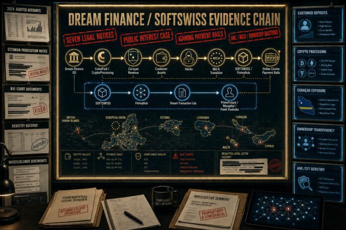 FinTelegram presents the Dream Finance SoftSwiss evidence chain