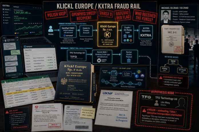 FinTElegram chart exposing Chinese-controlled Polish VASP Klickl