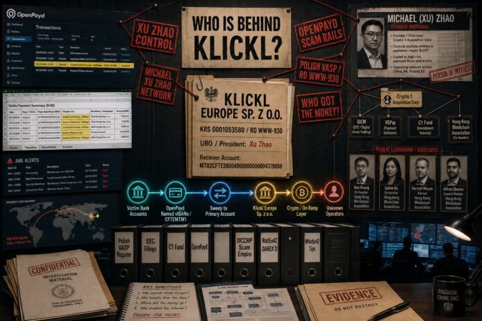 FinTelegram chart explaining who is behind crypto scheme Klickl