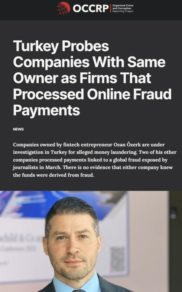 OCCRP report on OpenPayd founder Ozan Özerk aka Ozan Ozerk