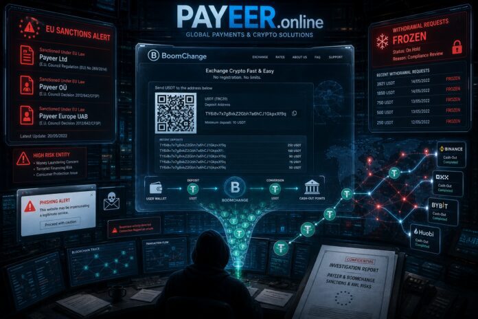 Payeer and crypto exchange BoomChange