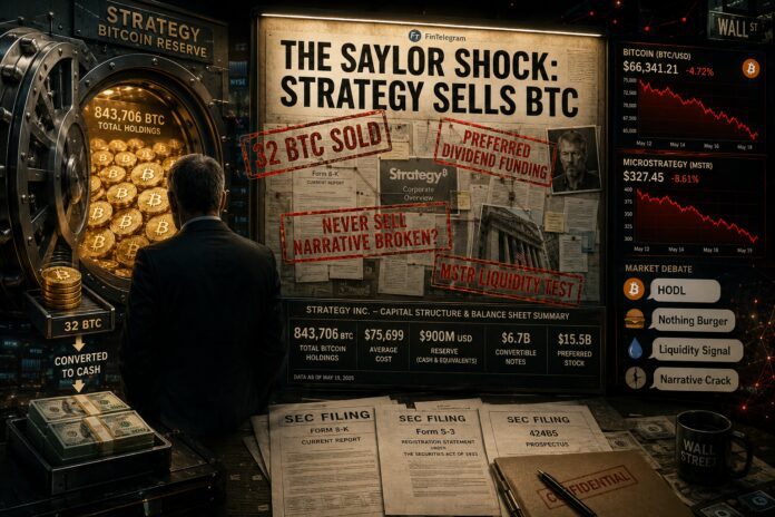 Strategy sells 32 BTC and creates the Saylor Shock