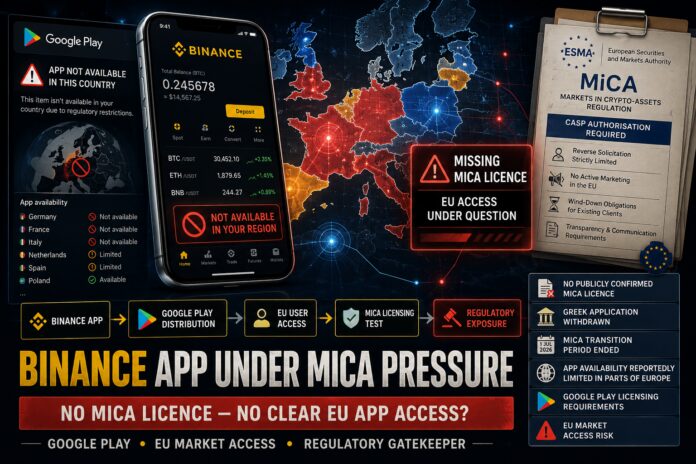 FinTelegram explains the regulatory situation of Binance under the MiCA framework in the EU