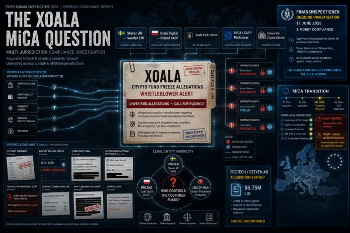 FinTelegram chart explaining the Xoala group of companies